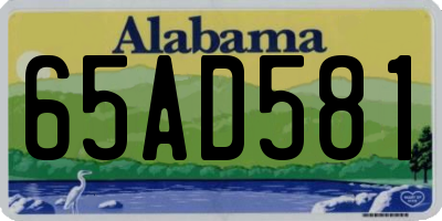 AL license plate 65AD581