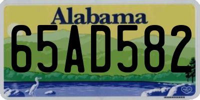 AL license plate 65AD582