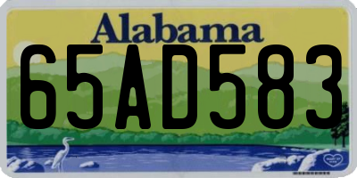 AL license plate 65AD583