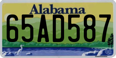 AL license plate 65AD587