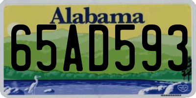 AL license plate 65AD593