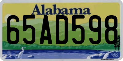 AL license plate 65AD598