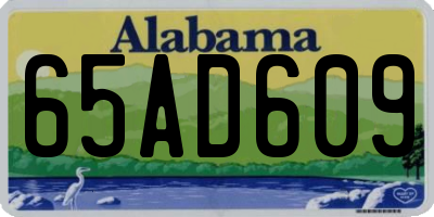 AL license plate 65AD609