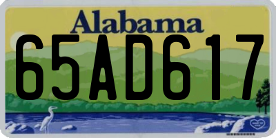 AL license plate 65AD617