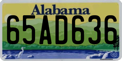 AL license plate 65AD636