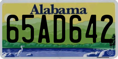 AL license plate 65AD642