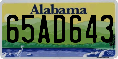 AL license plate 65AD643