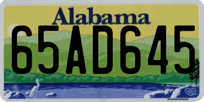 AL license plate 65AD645