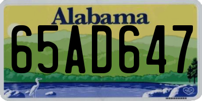 AL license plate 65AD647