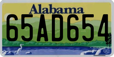 AL license plate 65AD654