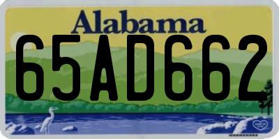 AL license plate 65AD662