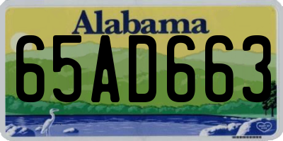 AL license plate 65AD663