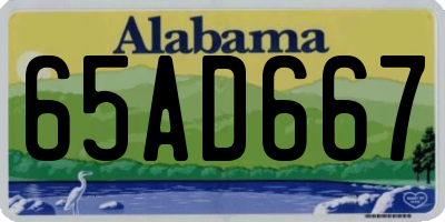 AL license plate 65AD667
