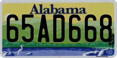 AL license plate 65AD668