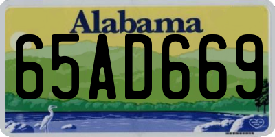 AL license plate 65AD669