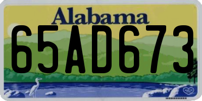 AL license plate 65AD673