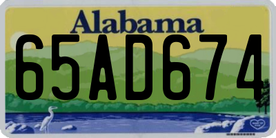 AL license plate 65AD674