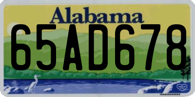AL license plate 65AD678