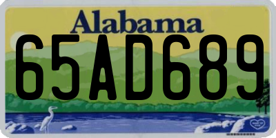 AL license plate 65AD689