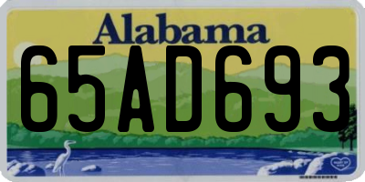 AL license plate 65AD693