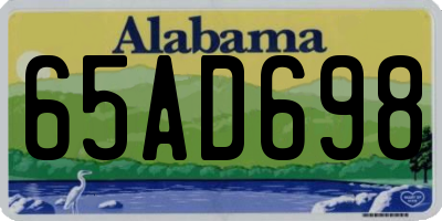 AL license plate 65AD698