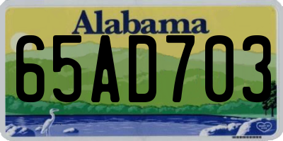 AL license plate 65AD703