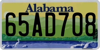 AL license plate 65AD708