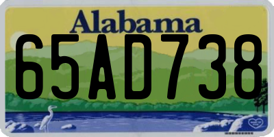 AL license plate 65AD738