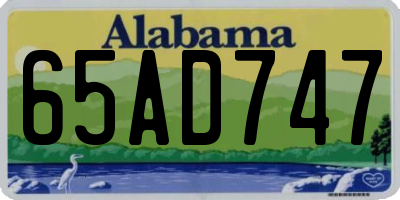 AL license plate 65AD747