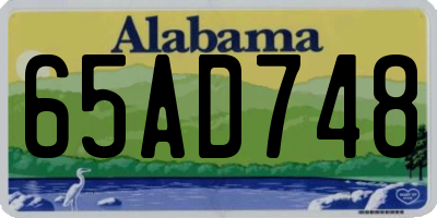 AL license plate 65AD748