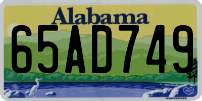 AL license plate 65AD749