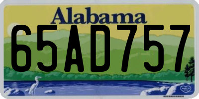 AL license plate 65AD757