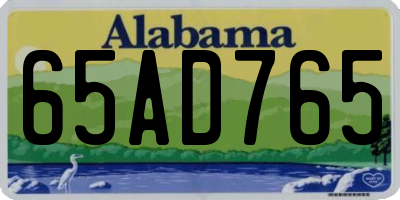 AL license plate 65AD765