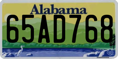 AL license plate 65AD768