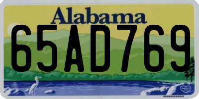 AL license plate 65AD769