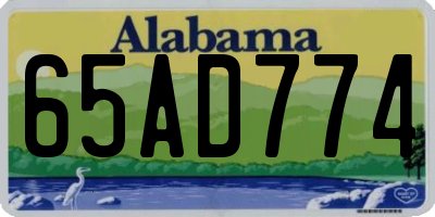 AL license plate 65AD774