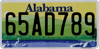 AL license plate 65AD789
