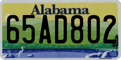 AL license plate 65AD802