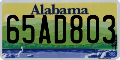 AL license plate 65AD803
