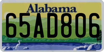 AL license plate 65AD806