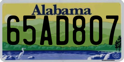 AL license plate 65AD807
