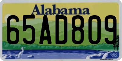 AL license plate 65AD809