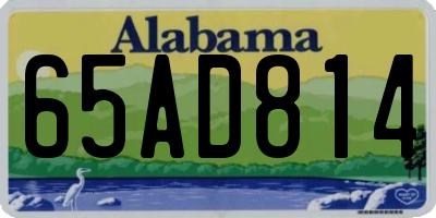AL license plate 65AD814