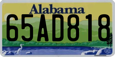 AL license plate 65AD818