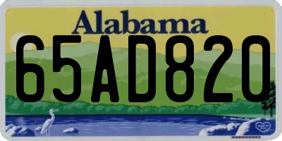 AL license plate 65AD820