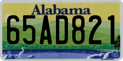 AL license plate 65AD821