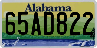 AL license plate 65AD822