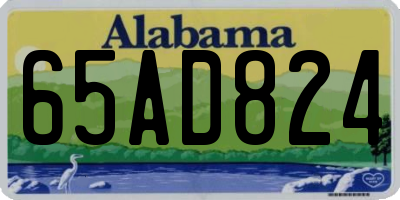 AL license plate 65AD824