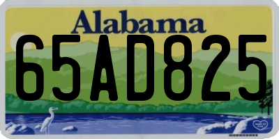 AL license plate 65AD825