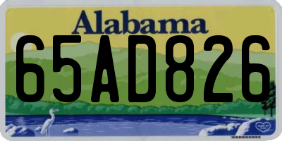 AL license plate 65AD826